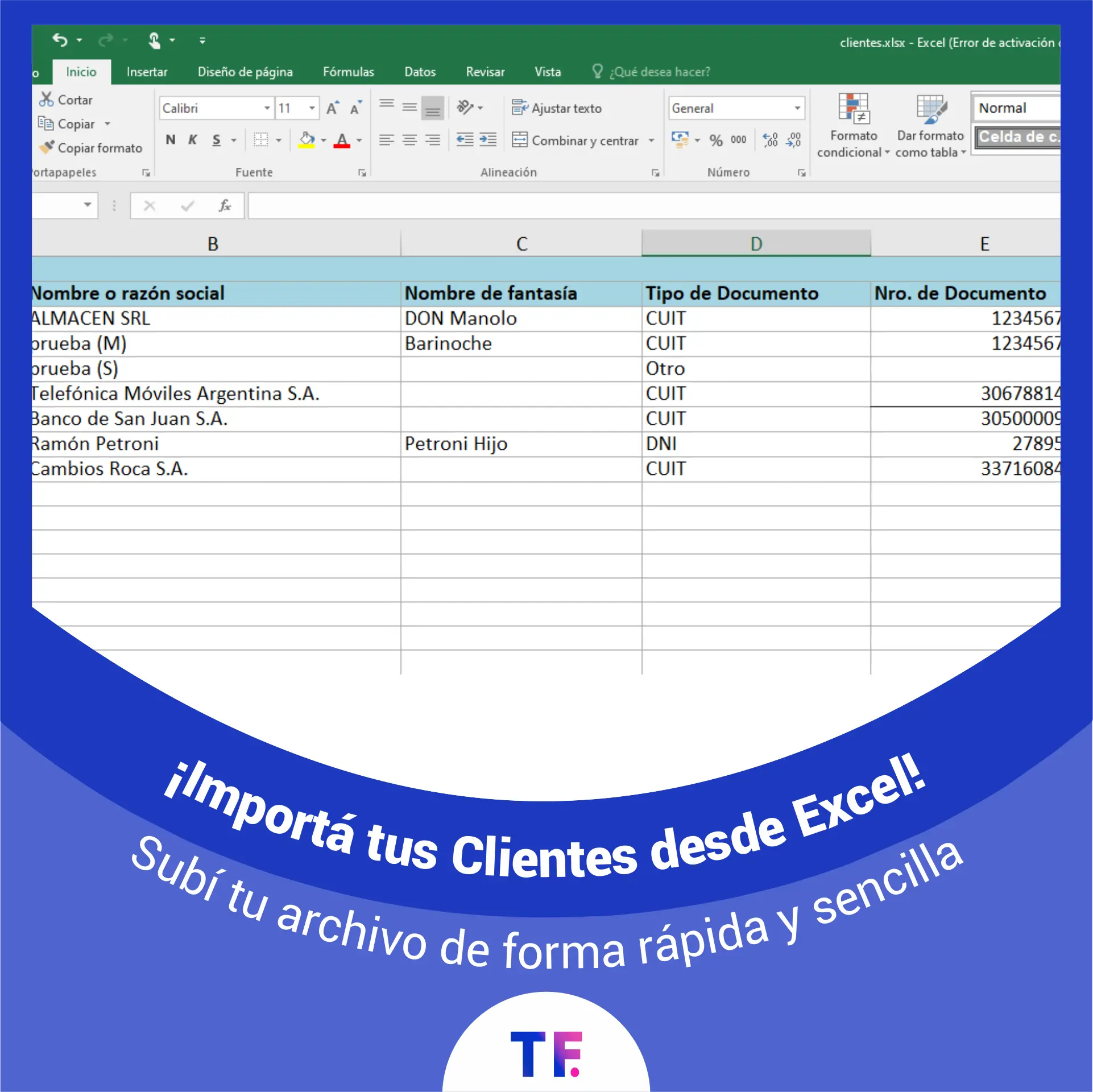 Importá tus clientes desde excel