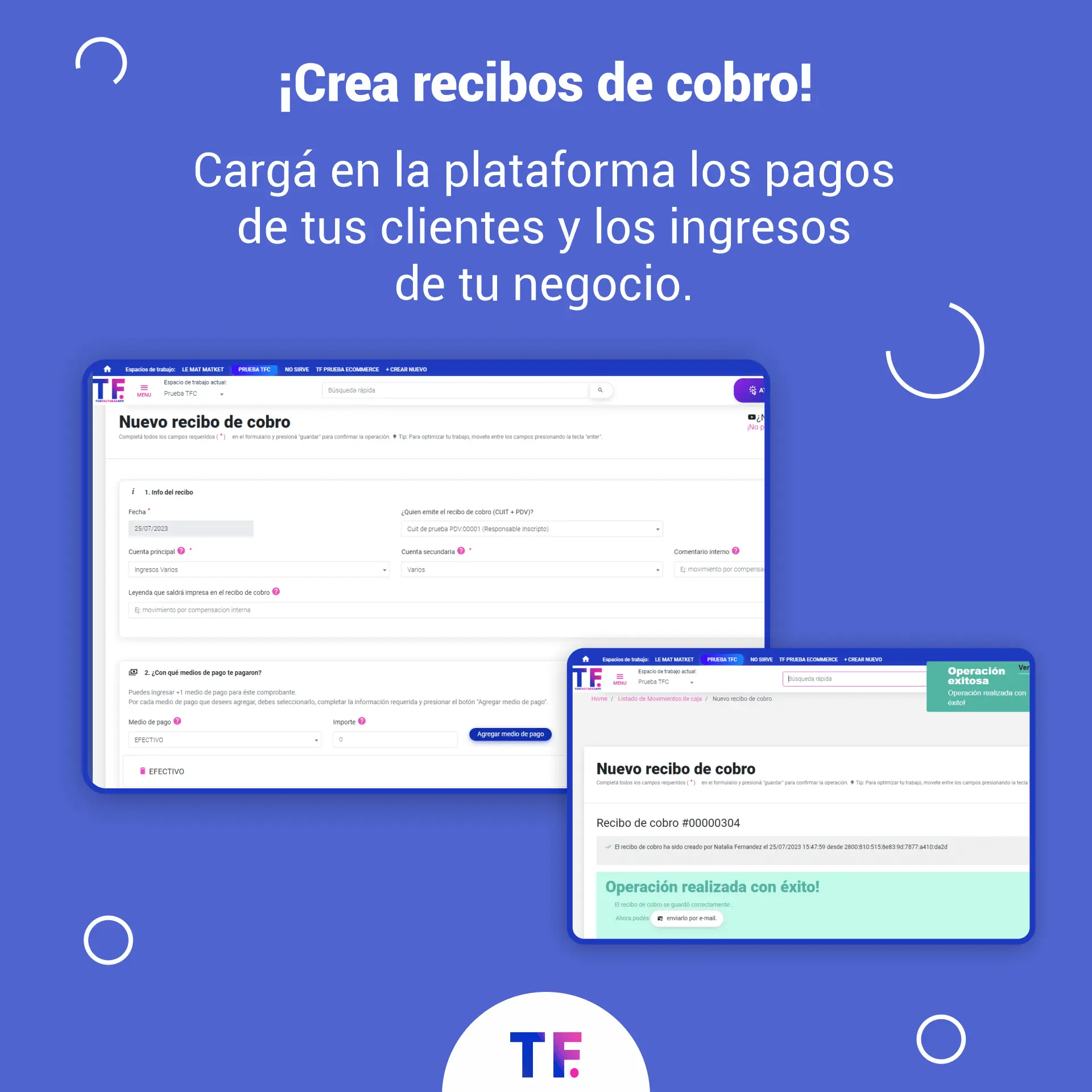 TusFacturasAPP: Software de gestion y Software de facturacion Argentina - Recibos de cobro