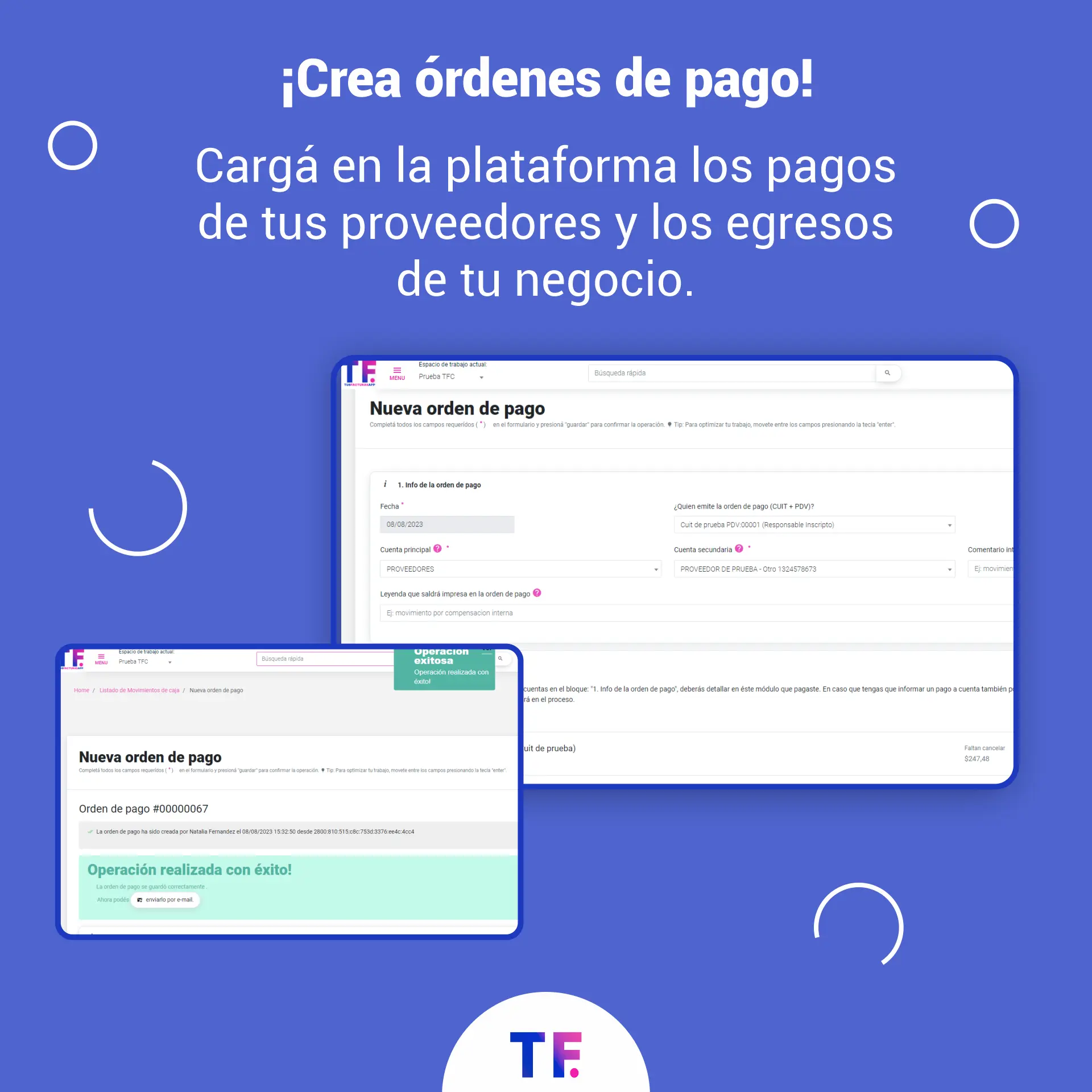 TusFacturasAPP: Software de gestion y Software de facturacion Argentina - Ordenes de pago