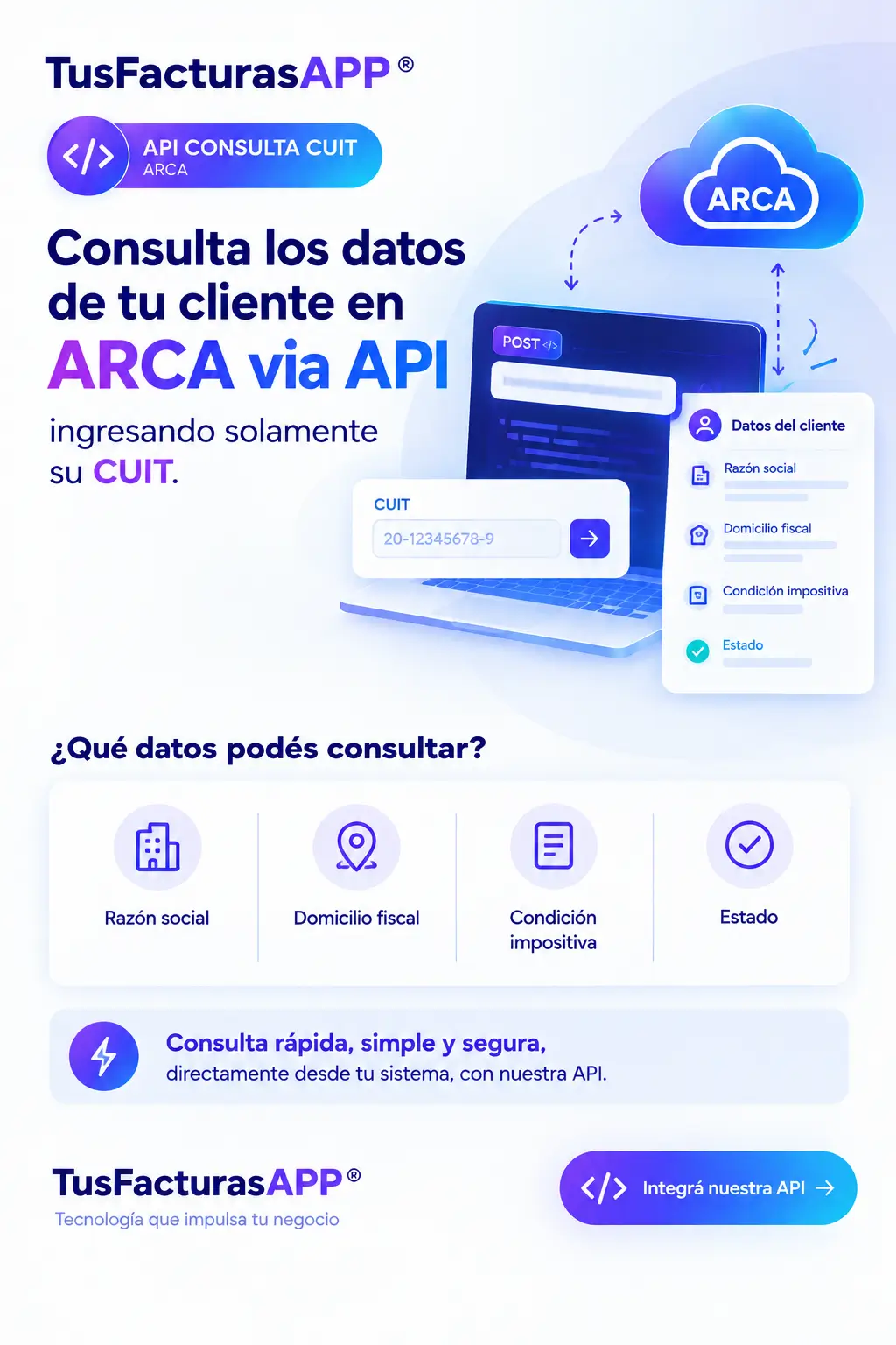 TusFacturasAPP: Consulta de condici&oacute;n fiscal por CUIT
