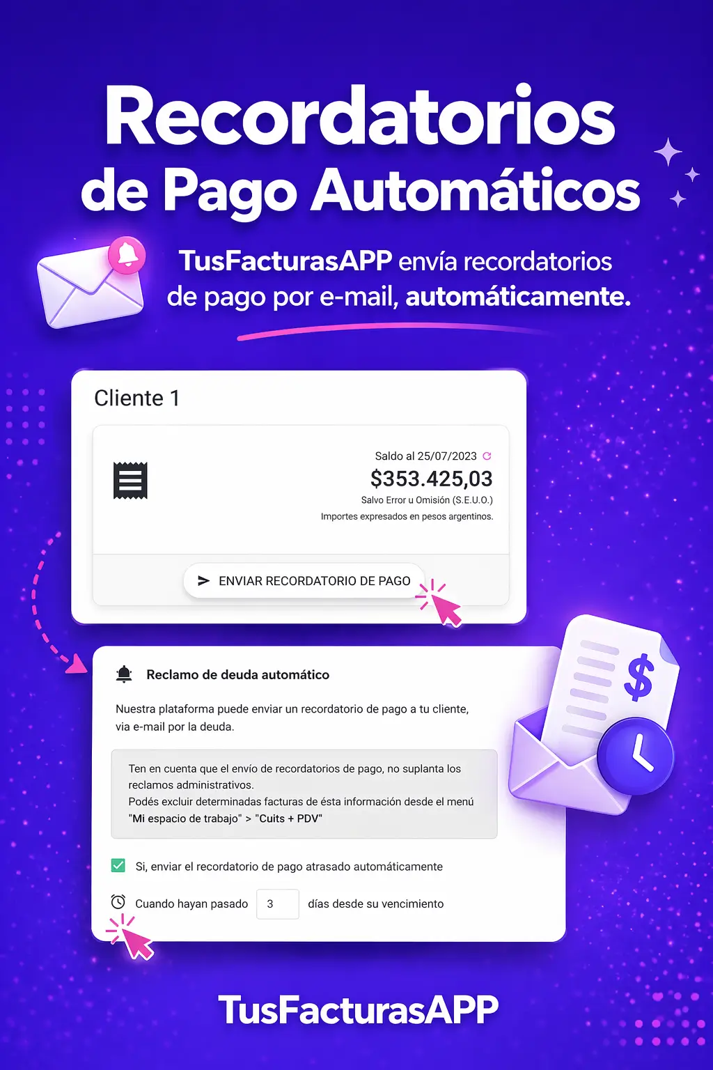 TusFacturasAPP: Software de gestion de recordatorios de pago a clientes