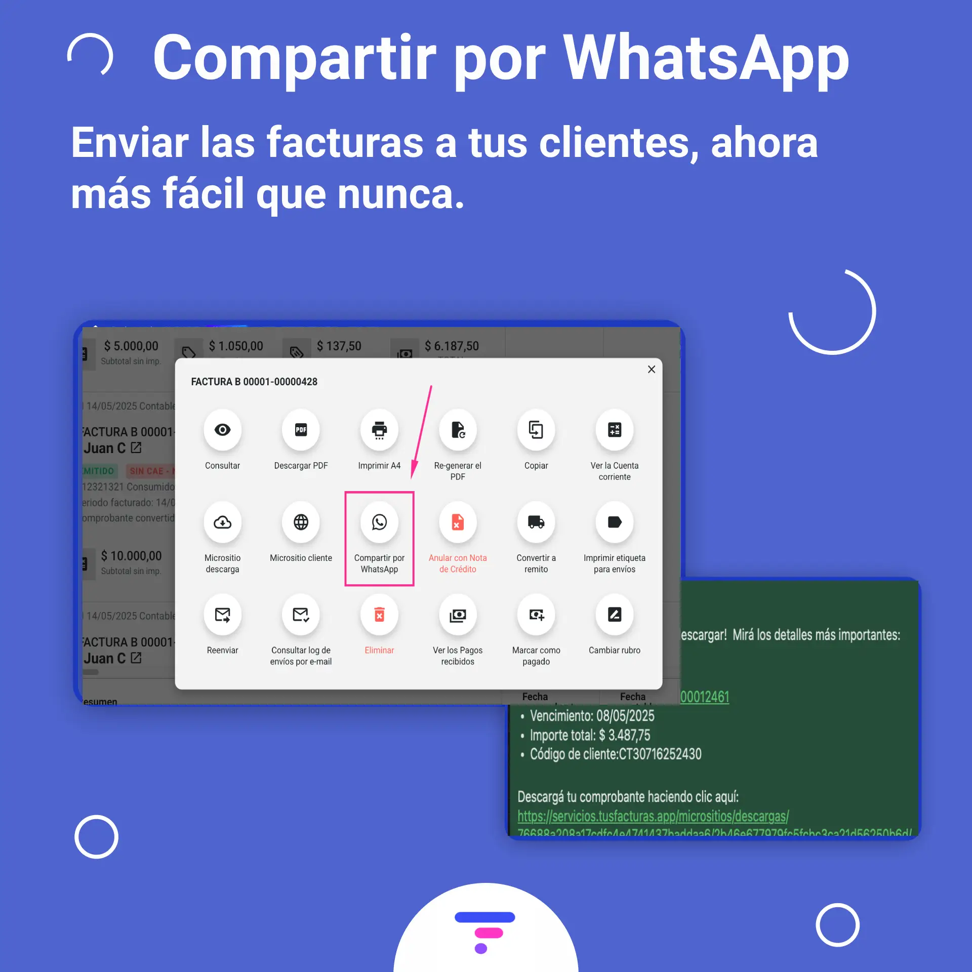 TusFacturasAPP: un completo software de facturacion para Argentina. Compartir facturas por WhatsApp