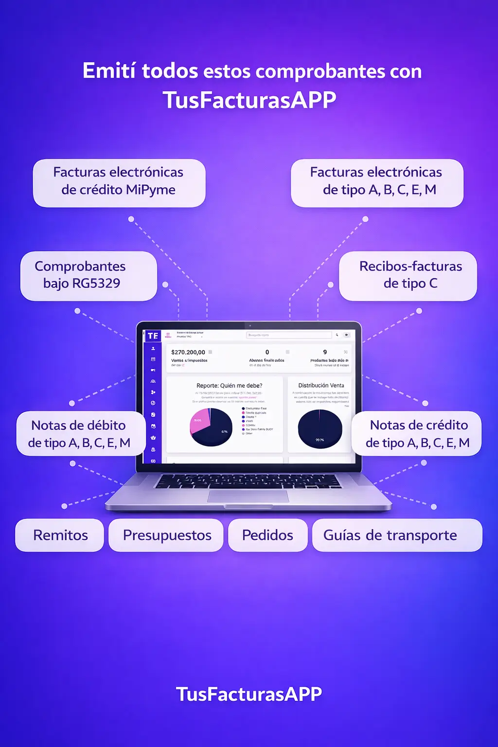 TusFacturasAPP: Software de gestion y Software de facturacion Argentina. Emiti facturas, notas de credito, notas de debito 